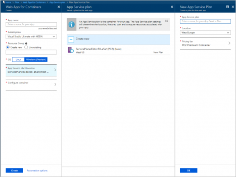 Create Windows Container App Service Plan