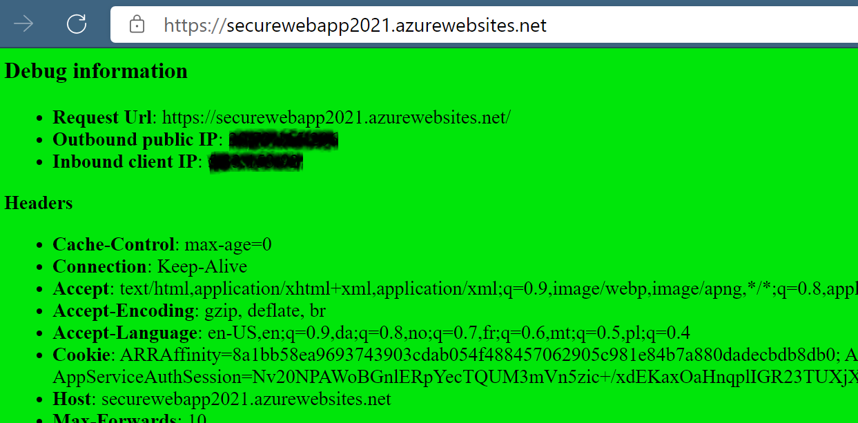 Debug Page